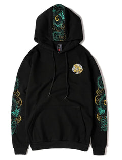 Stylish Embroidered Dragon Hoodie for Men
