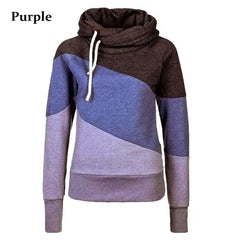 Women's Slim Fit Color Block Hoodie