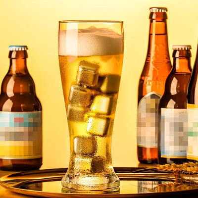 2pcs Large Glass Beer Mugs with Lead-Free Crystal