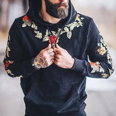Men's Embroidered Hoodie in College Style for Fall/Winter