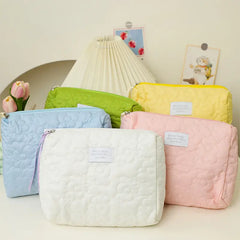 Portable Floral Makeup Bag with Large Capacity