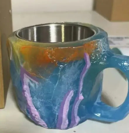 Resin Mineral Crystal Mugs - Unique Gemstone Design