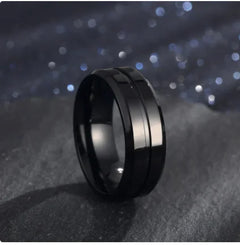 18K Gold-plated Men's Ring with Simple Groove Design