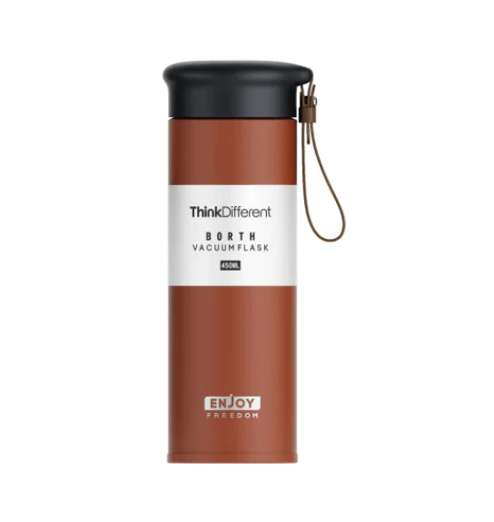 Bosi 450ml stainless steel insulated water bottle in black – double-wall vacuum design