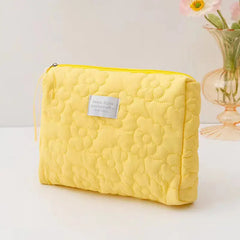 Portable Floral Makeup Bag with Large Capacity