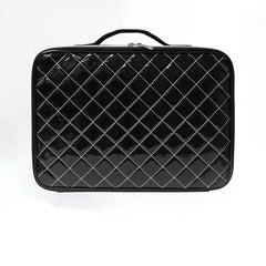 Three sizes of waterproof makeup organizer bag – small, medium, and large compared side by side
