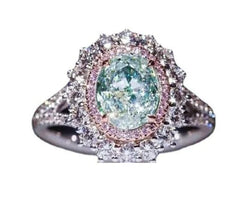 Blue Crystal Diamond Ring for Women