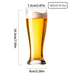 2pcs Large Glass Beer Mugs with Lead-Free Crystal