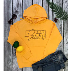 Women's Hooded Sweatshirt with Pockets – 100% Cotton, Alphabet Graphic